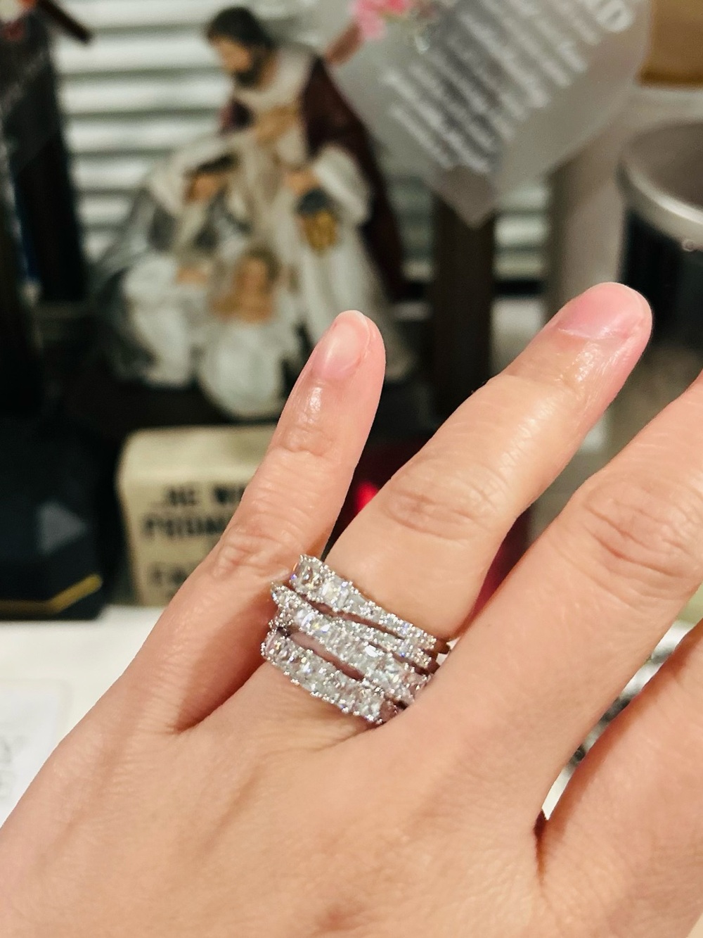 Swarovski White Crystal Hyperbola Wrap Ring